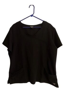 Material Girl Scrub Top Black 2X